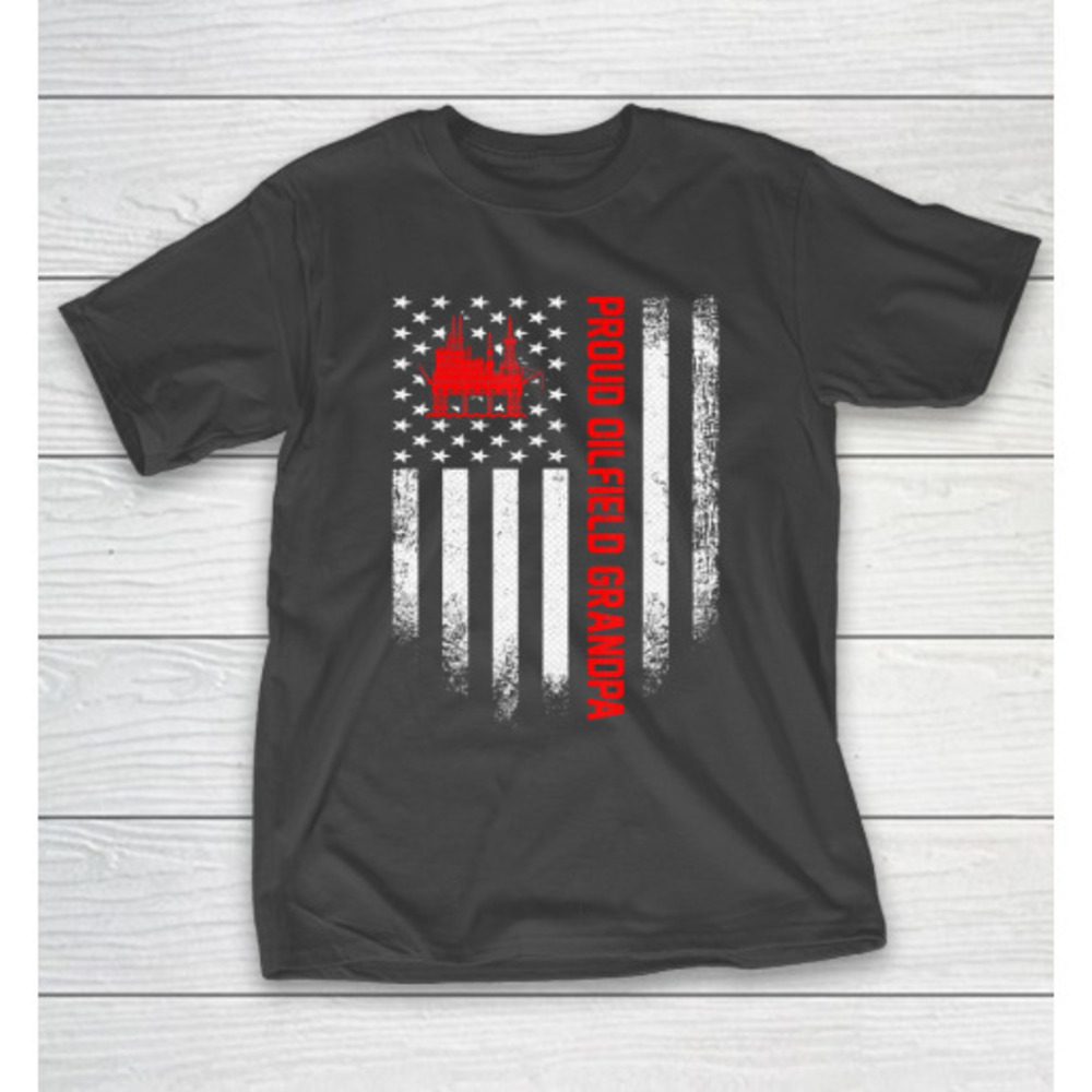 Grandfather Gift Shirt Usa American Flag Proud Petroleum Engineer T Shirt